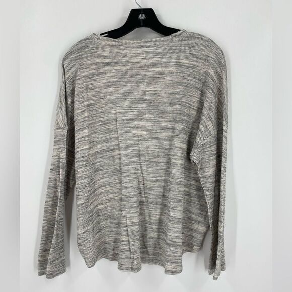 Madewell Heather Gray Waffle Knit Top Long Sleeve size M - Picture 4 of 4